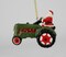 Ceramic Santa On Green Tractor Ornament, Gift for Him or Dad, Kitchen Décor, Christmas Décor, Gift for Farmer, Farmhouse Decor